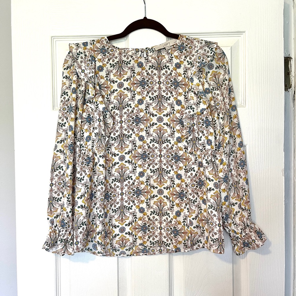 LOFT Multicolor Floral Blouse